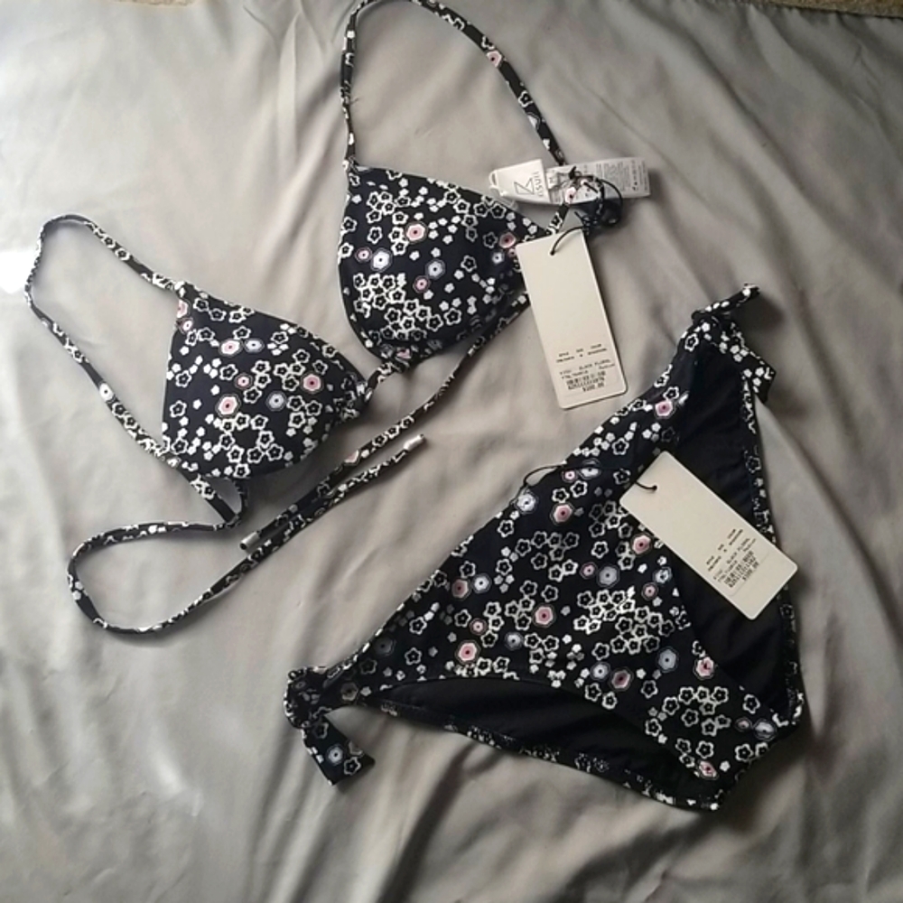 NWT Kisuii black women's Swimsuit set size medium - Picture 2 of 13